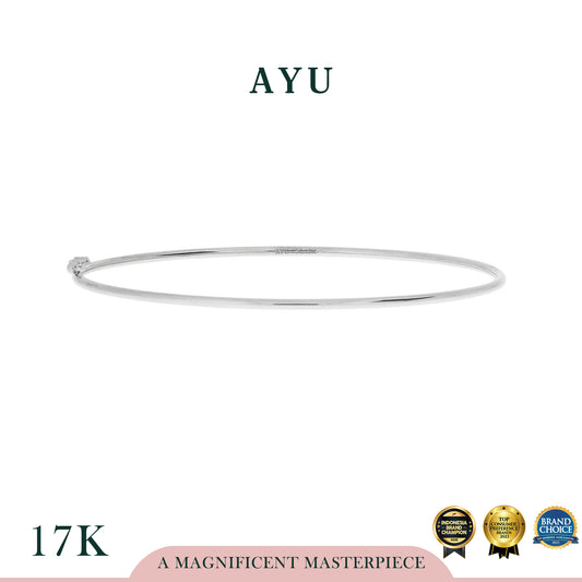 AYU Gelang Emas - Gold Wire Bangle # 1 17k White Gold