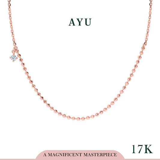 AYU Kalung Emas - Mini Solitaire On Pepper Necklace 17K Rose Gold