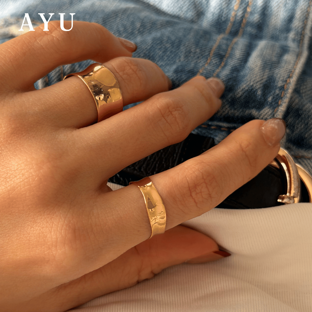 AYU Cincin Emas - Gold Melt Ring 16k Yellow Gold