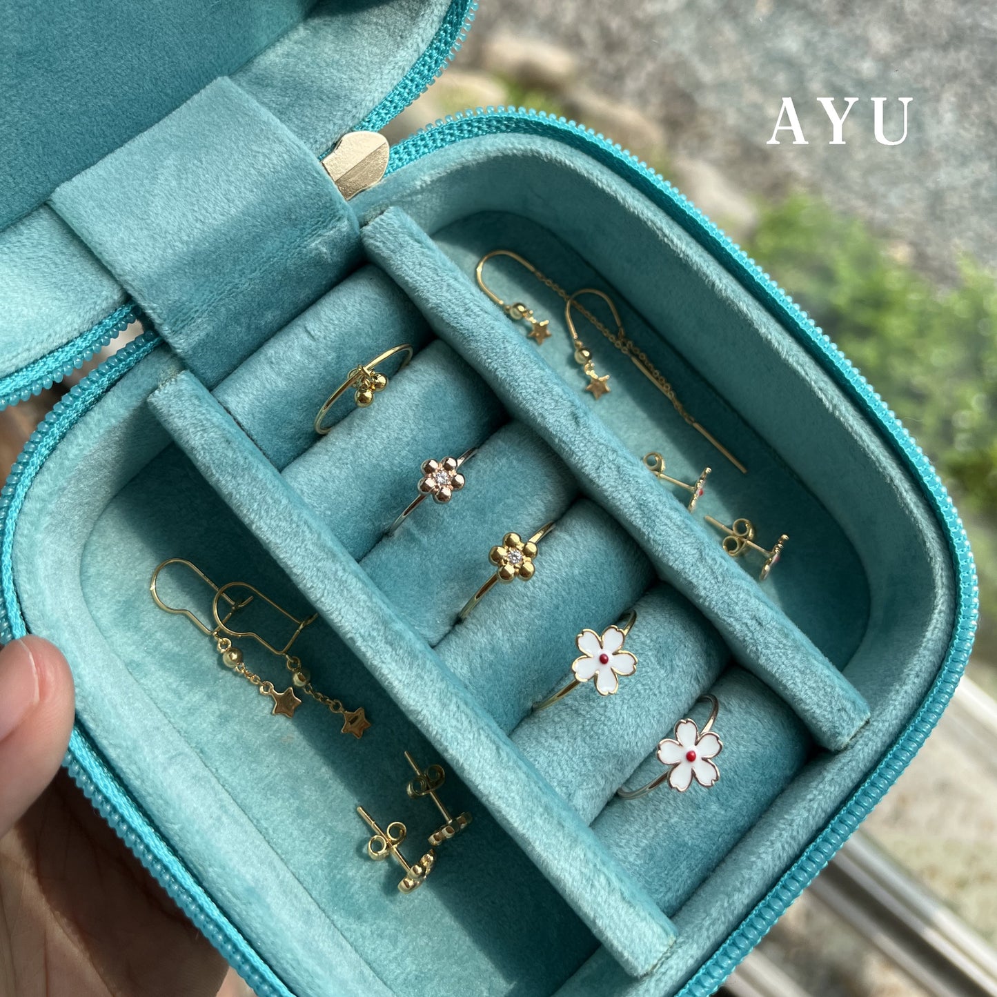 AYU Cincin Emas - Kawaii Sakura Ring 17k White Gold