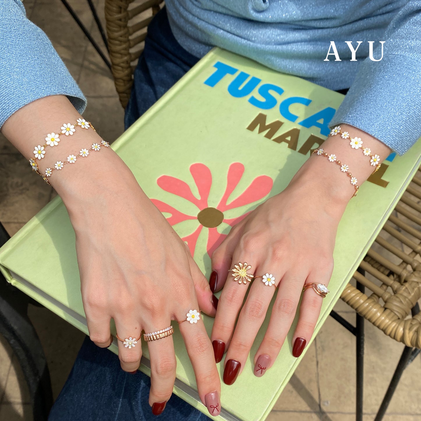 AYU Cincin Emas - Daisy Darling Ring 17k White Gold