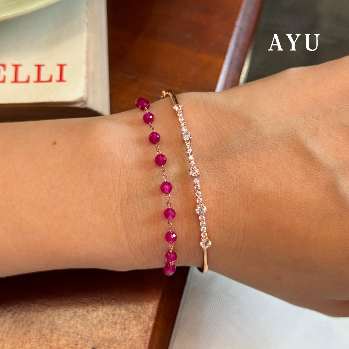 AYU Gelang Emas-Beads Bracelet 17k Rose Gold