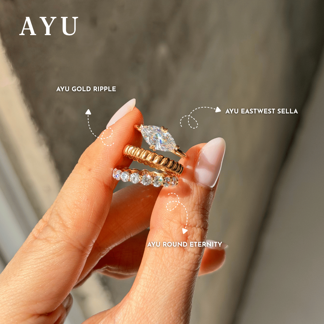 AYU Cincin Emas - Gold Ripple Ring 16k Yellow Gold