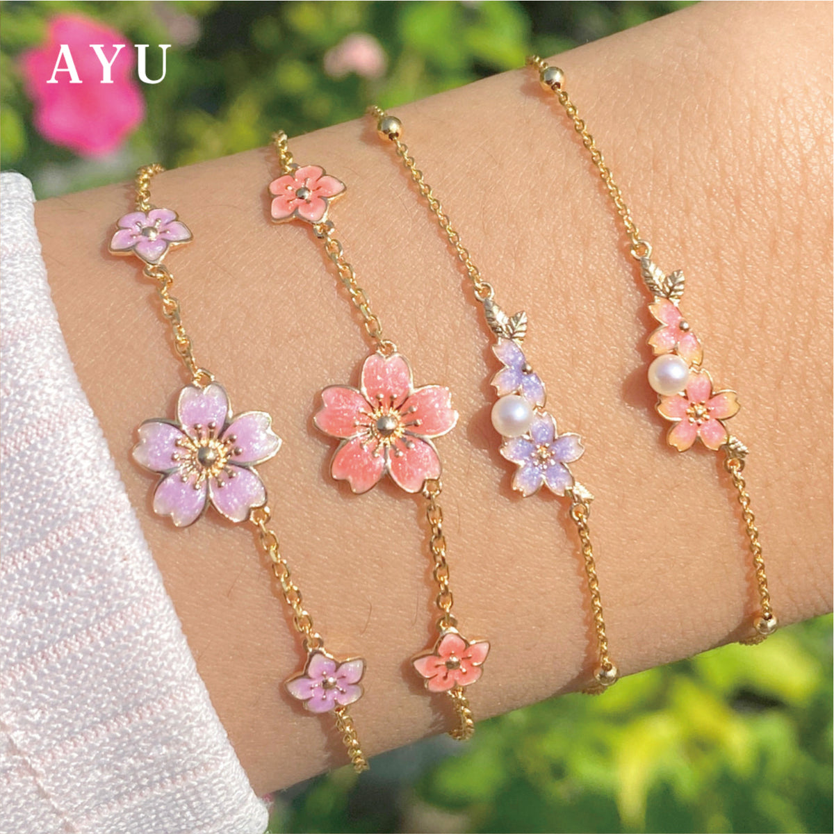 AYU Gelang Emas - Spring Sakura Bracelet 16k Yellow Gold
