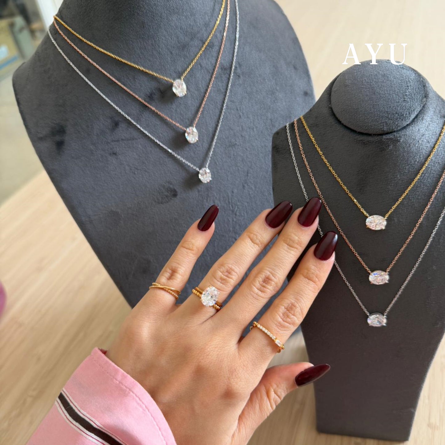 The AYU Djudju Solitaire Chain Necklace 16k Yellow Gold
