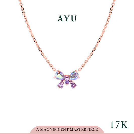 AYU Kalung Emas - Magical Sweet Ribbon Necklace 17K Rose Gold