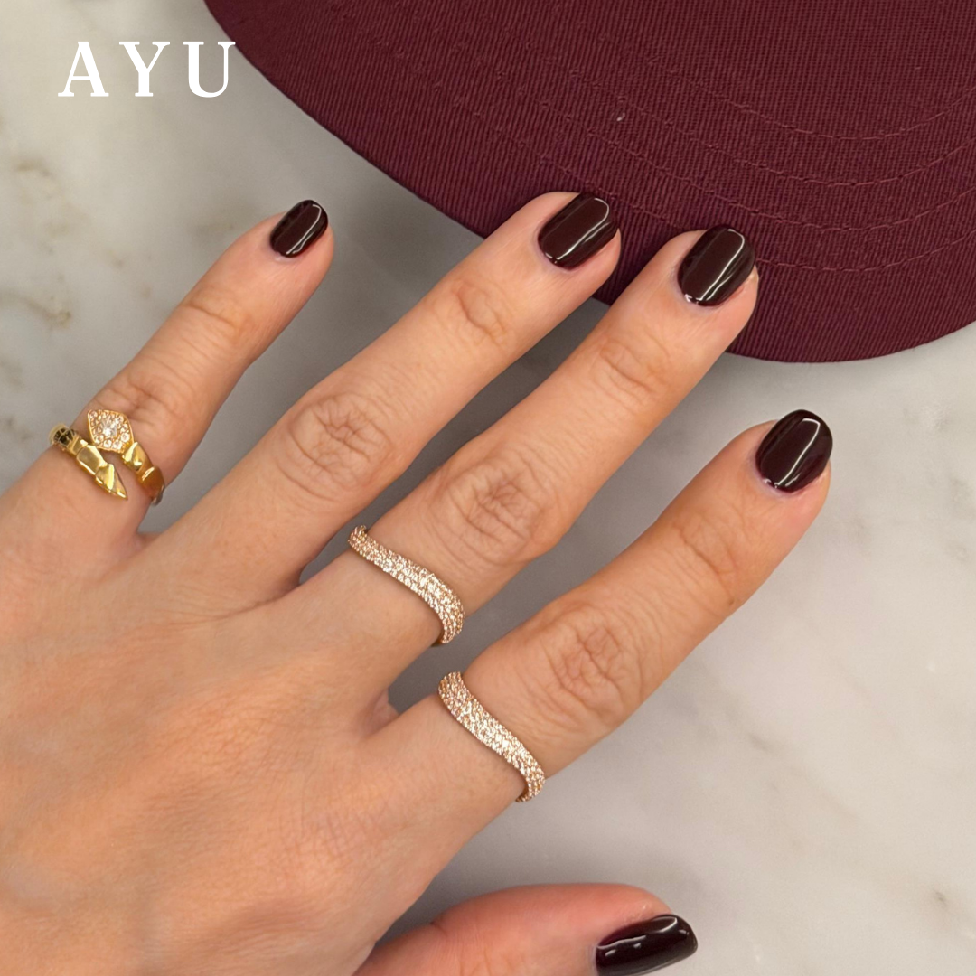 AYU Cincin Emas - Pave Floating Ring 16k Yellow Gold