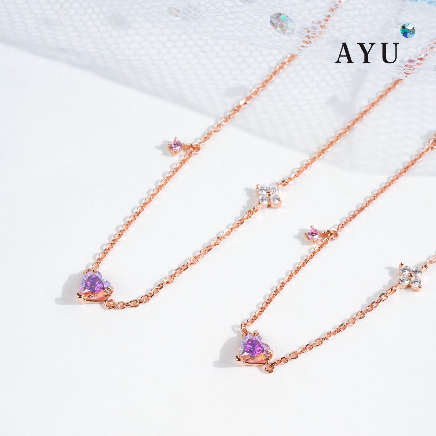 AYU Kalung Emas - Magical Love Is Blossoming Chain Necklace 17k Rose Gold