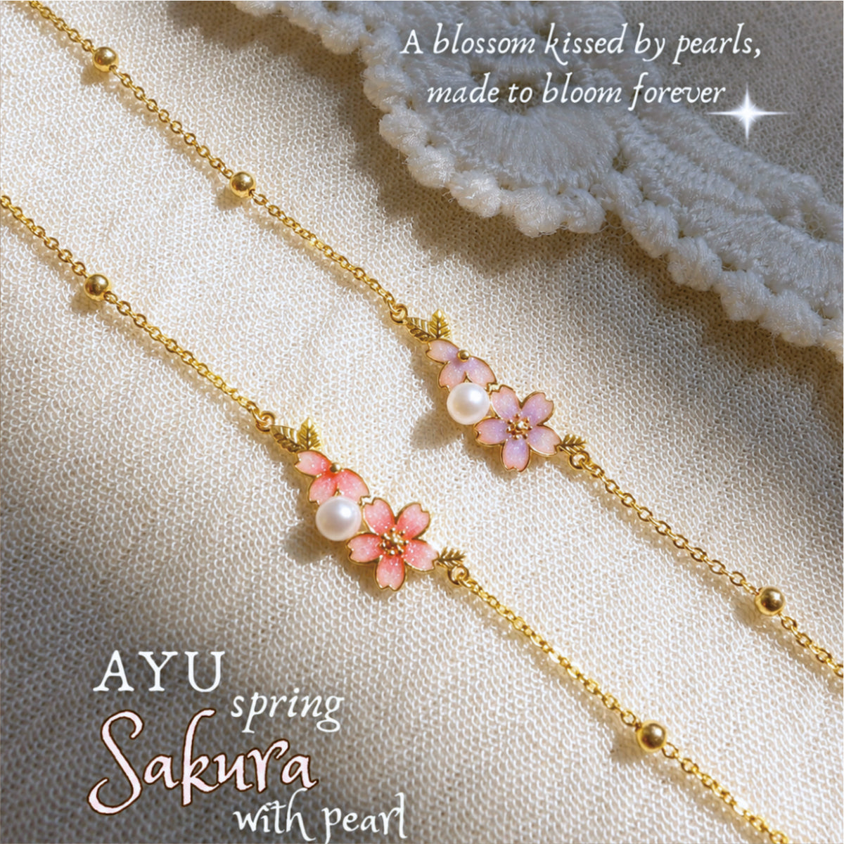 AYU Gelang Emas - Spring Sakura Bracelet 16k Yellow Gold