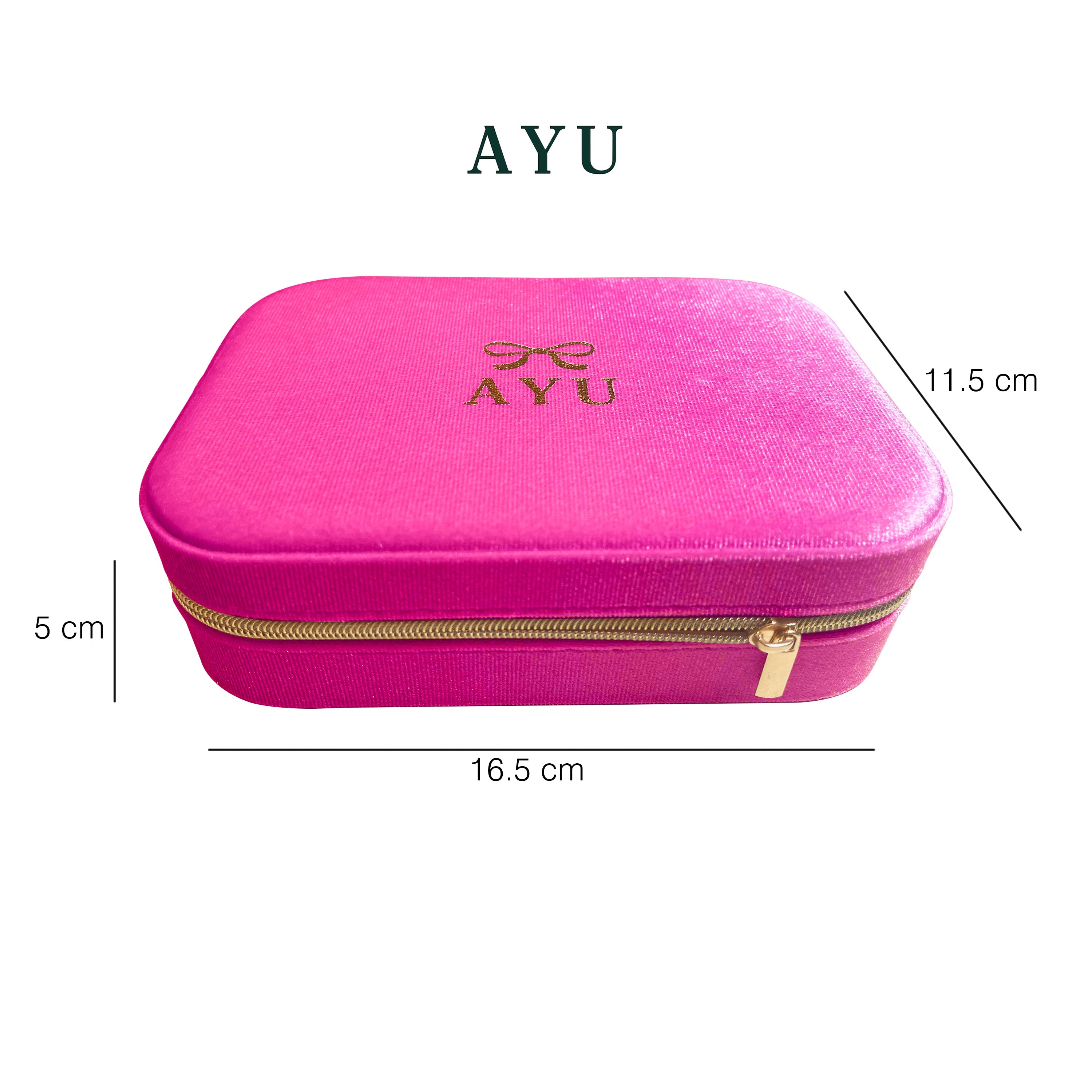 AYU Kotak Perhiasan - Ribbon Rectangle Velvet Jewellery Box