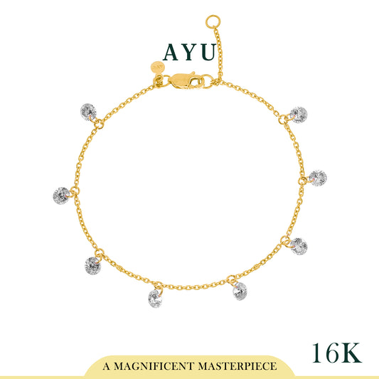 AYU 8 CANDY POP CHAIN ANKLET 16K YELLOW GOLD