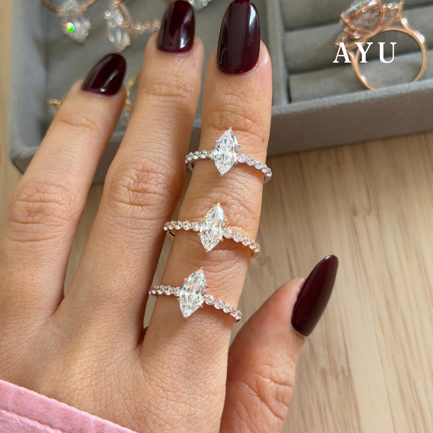 AYU Cincin Emas - The Ayu Mini Selly Ring 17k White Gold
