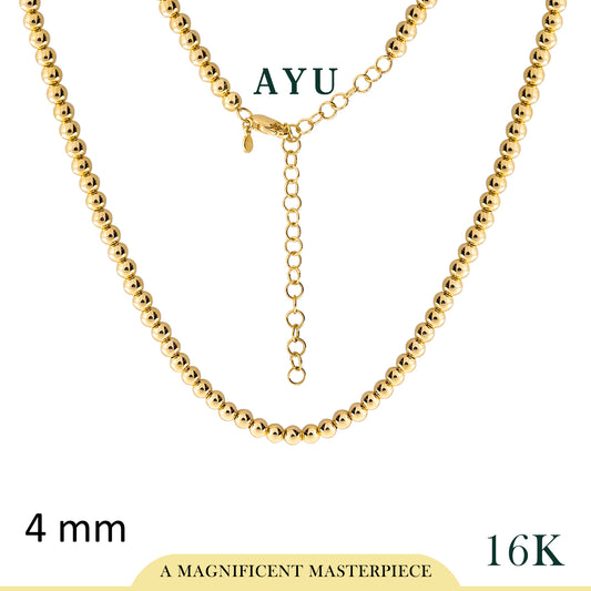 AYU Kalung Emas - Gold Boba Necklace 16k Yellow Gold