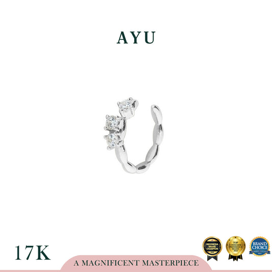 AYU 3 MINI SOLITAIRE EARCUFF 17K WHITE GOLD