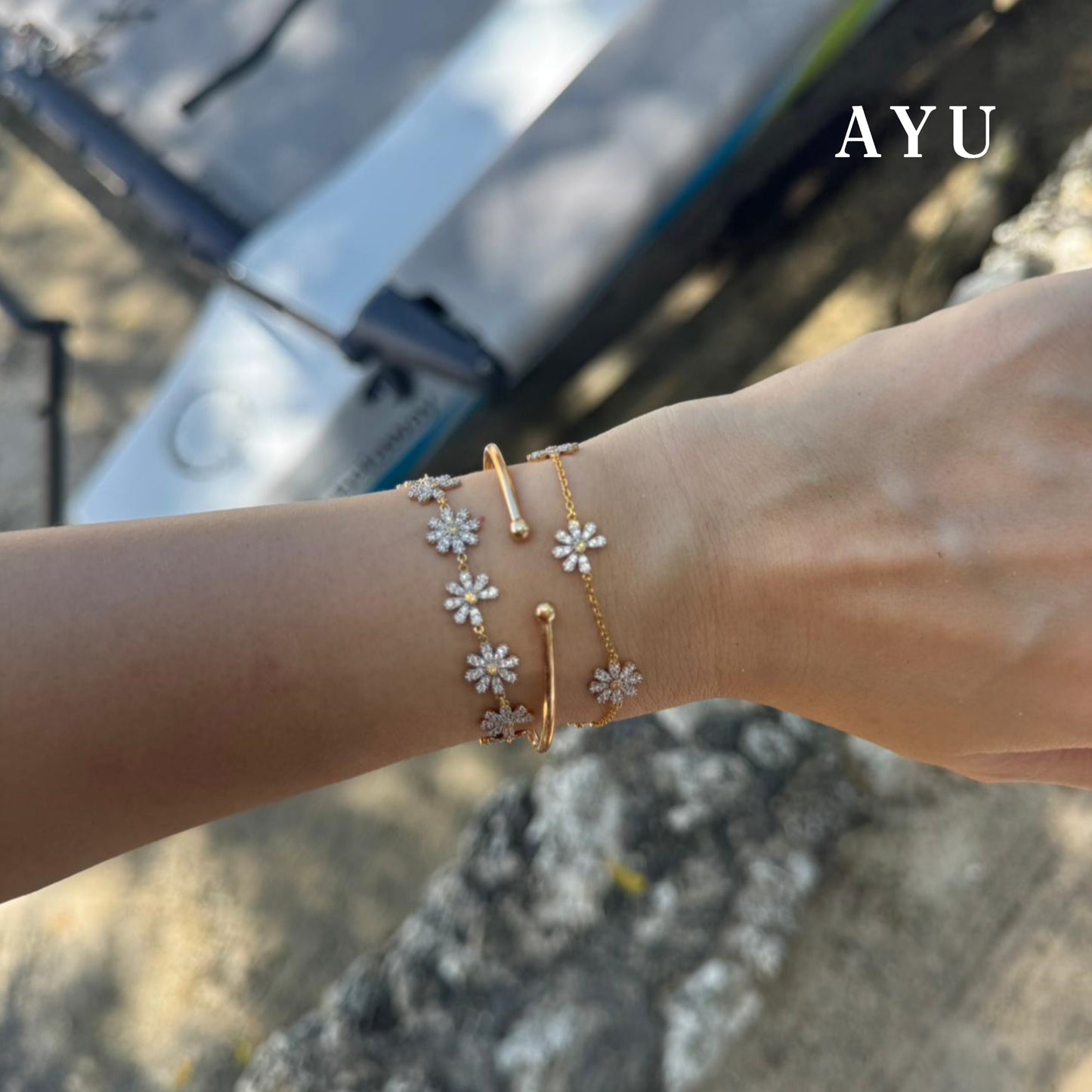 AYU Gelang Emas - 5 G Daisy Chain Bracelet 16k Yellow Gold
