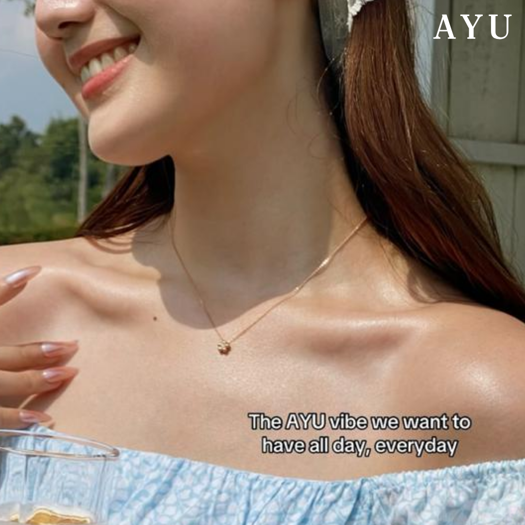 AYU Kalung Emas - Mochi Flower Chain Necklace 16k Yellow Gold