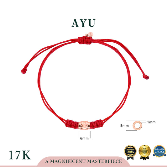 AYU Gold Bling Wheel Charm 17k Rose Gold (A)