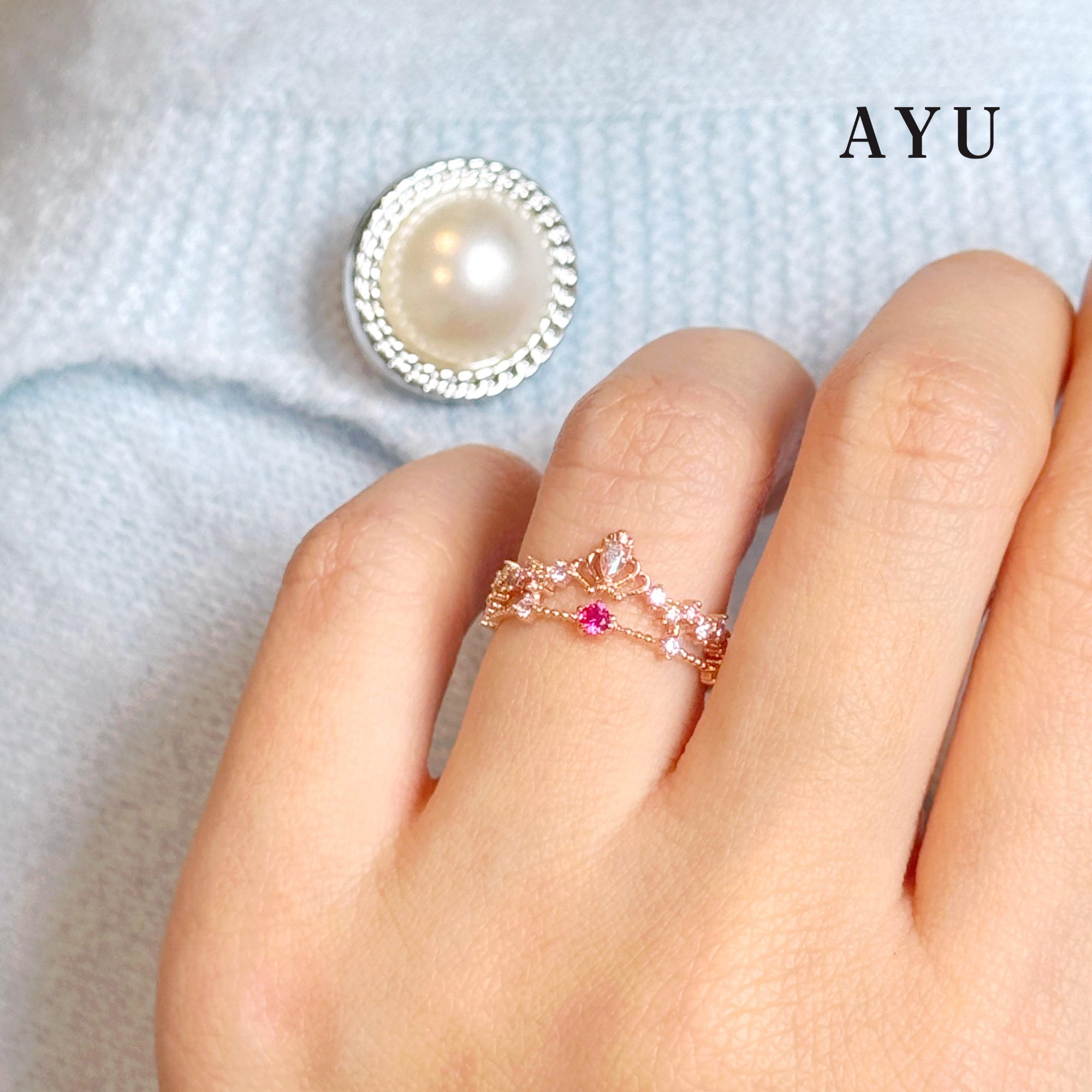 AYU Cincin Emas - Magical Enchanted Crown Ring 17k Rose Gold