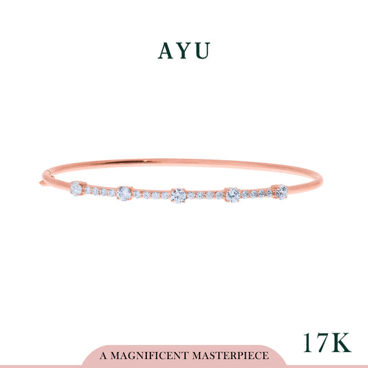 AYU Gelang Emas - Pave Bar Wire Bangle 17k