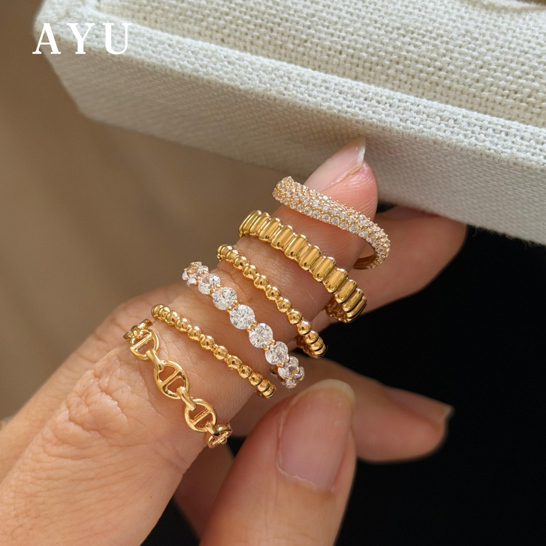 AYU Cincin Emas - Round Eternity Ring 17K White Gold