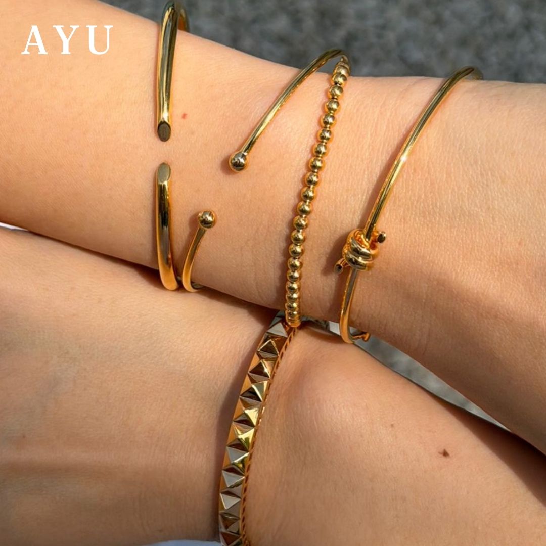 AYU Gelang Emas - Coily Knot Wire Bangle 17k Rose Gold
