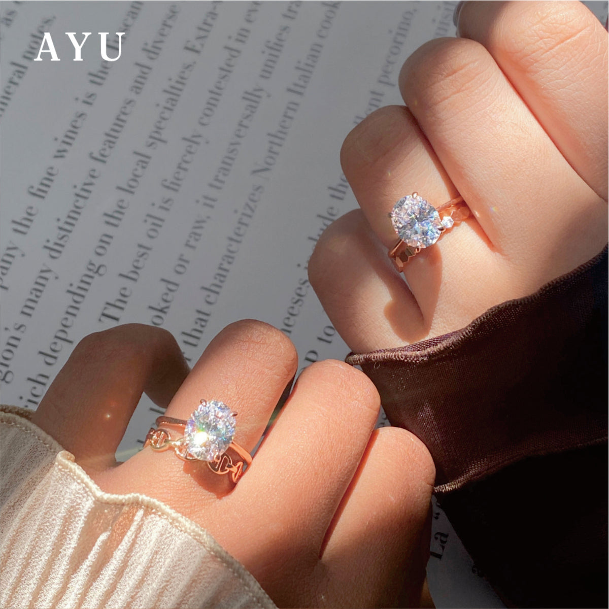 AYU Cincin Emas - The Ayu Setting In Glam Oval Cut 16k Yellow Gold