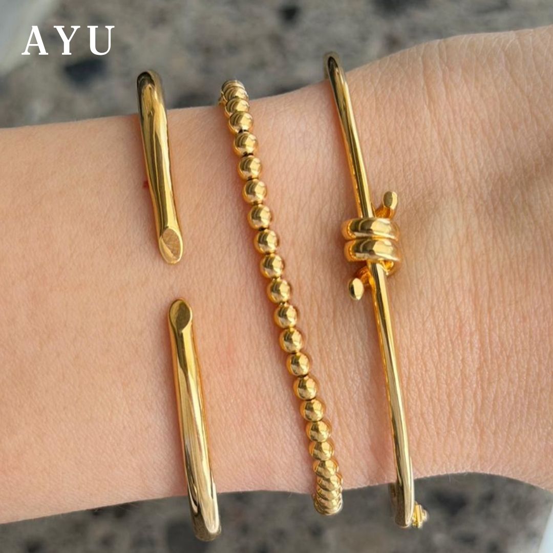 AYU Gelang Emas - Gold Boba Bracelet 16k Yellow Gold