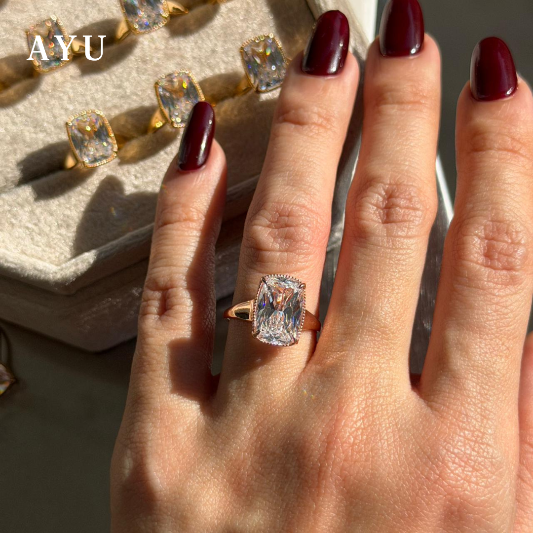 AYU Cincin Emas - The Ophelia Solitaire 17K Rose Gold