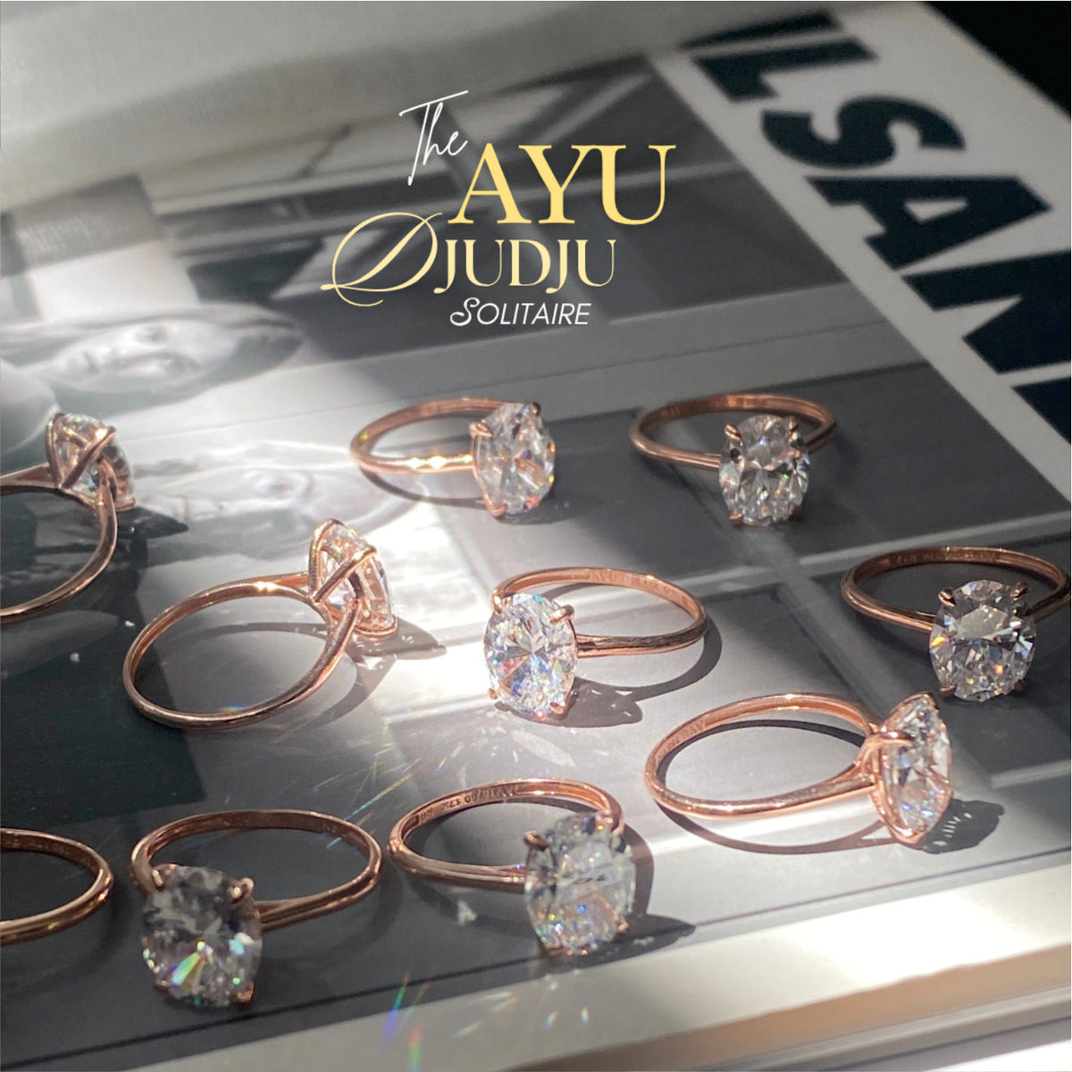 The AYU Setting In Glam Oval Cut 17k Rose Gold