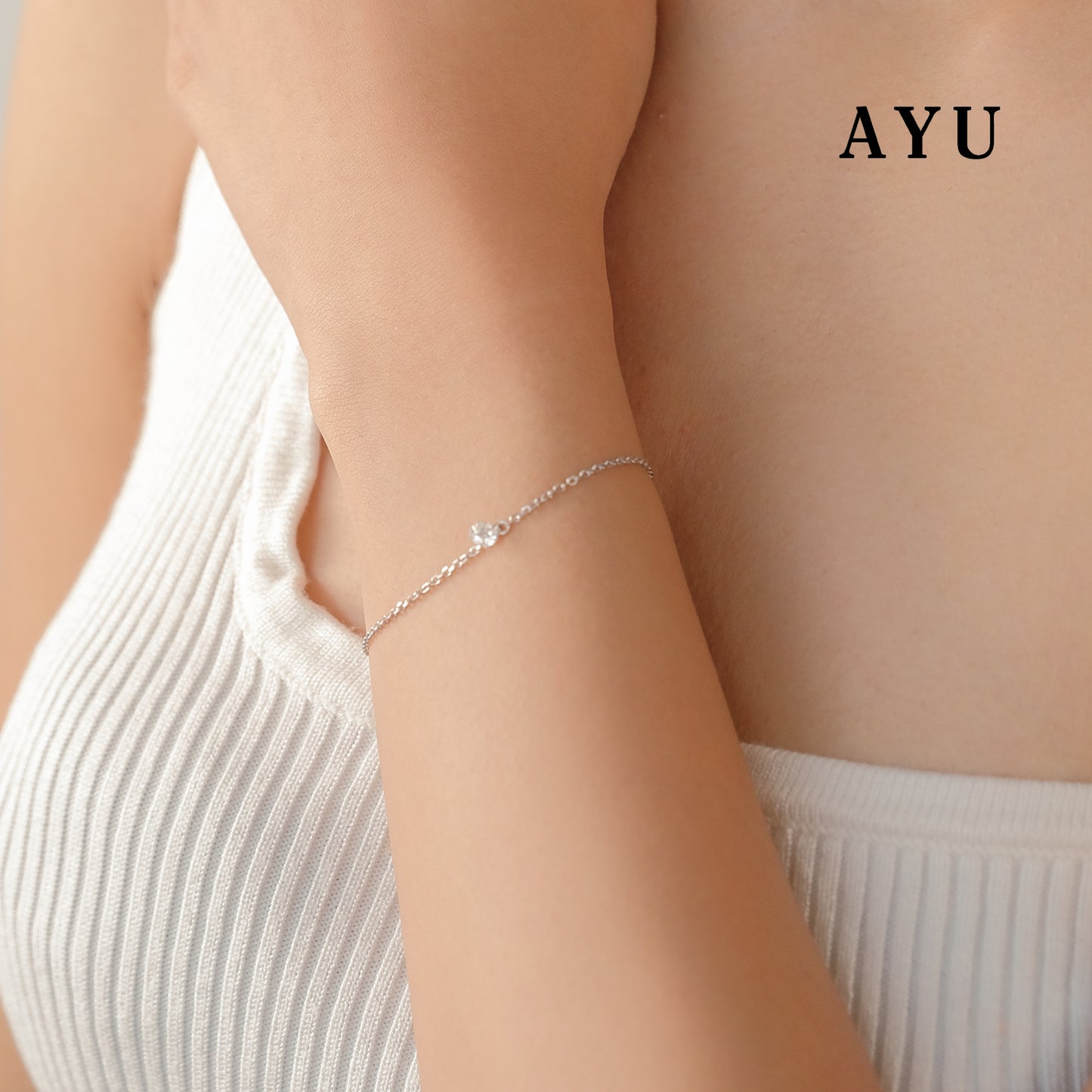 AYU Gelang Emas - Candy pop Chain Bracelet 17K White Gold