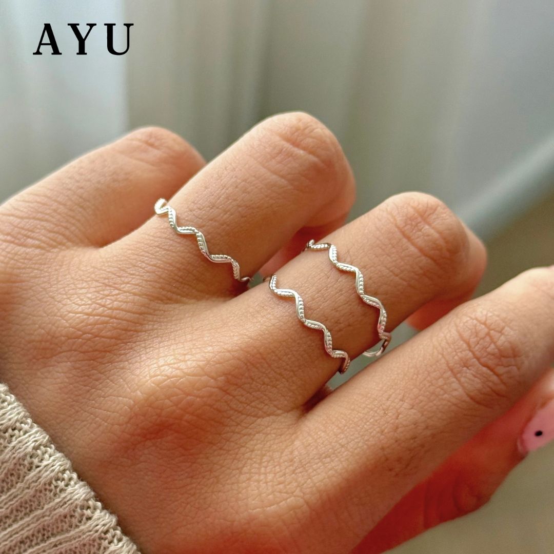 AYU Cincin Emas - Gold Wave Filligri Ring 17k White Gold
