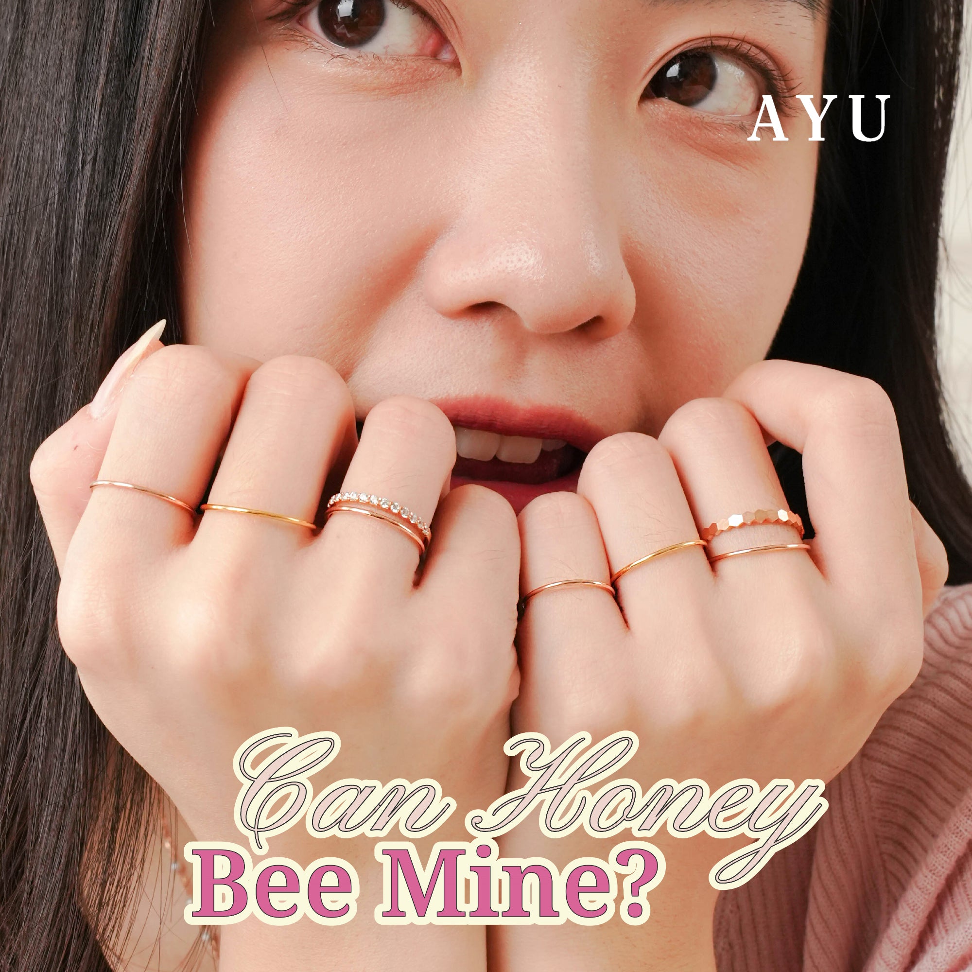 AYU Cincin Emas - Golden Benang Ring 17k Rose Gold