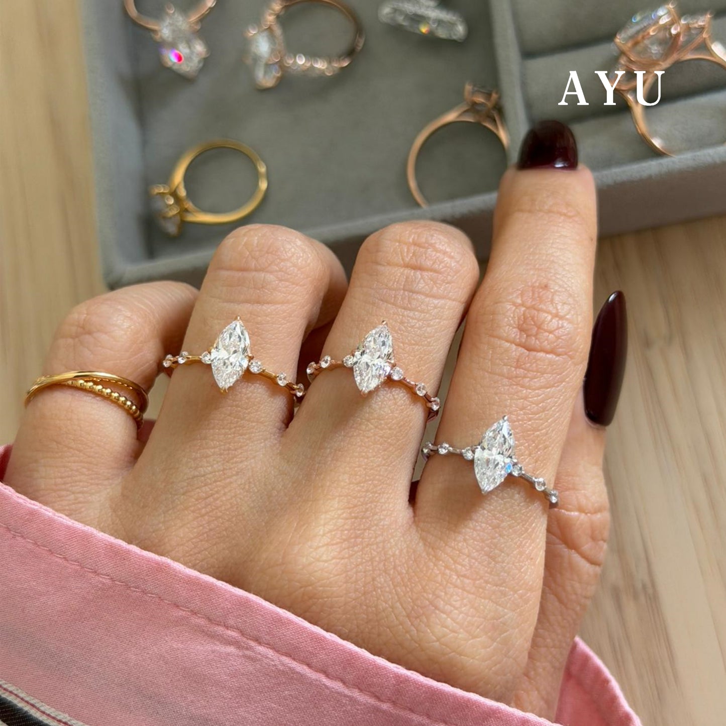 The AYU Mini Selly Spaced Ring 16k Yellow Gold