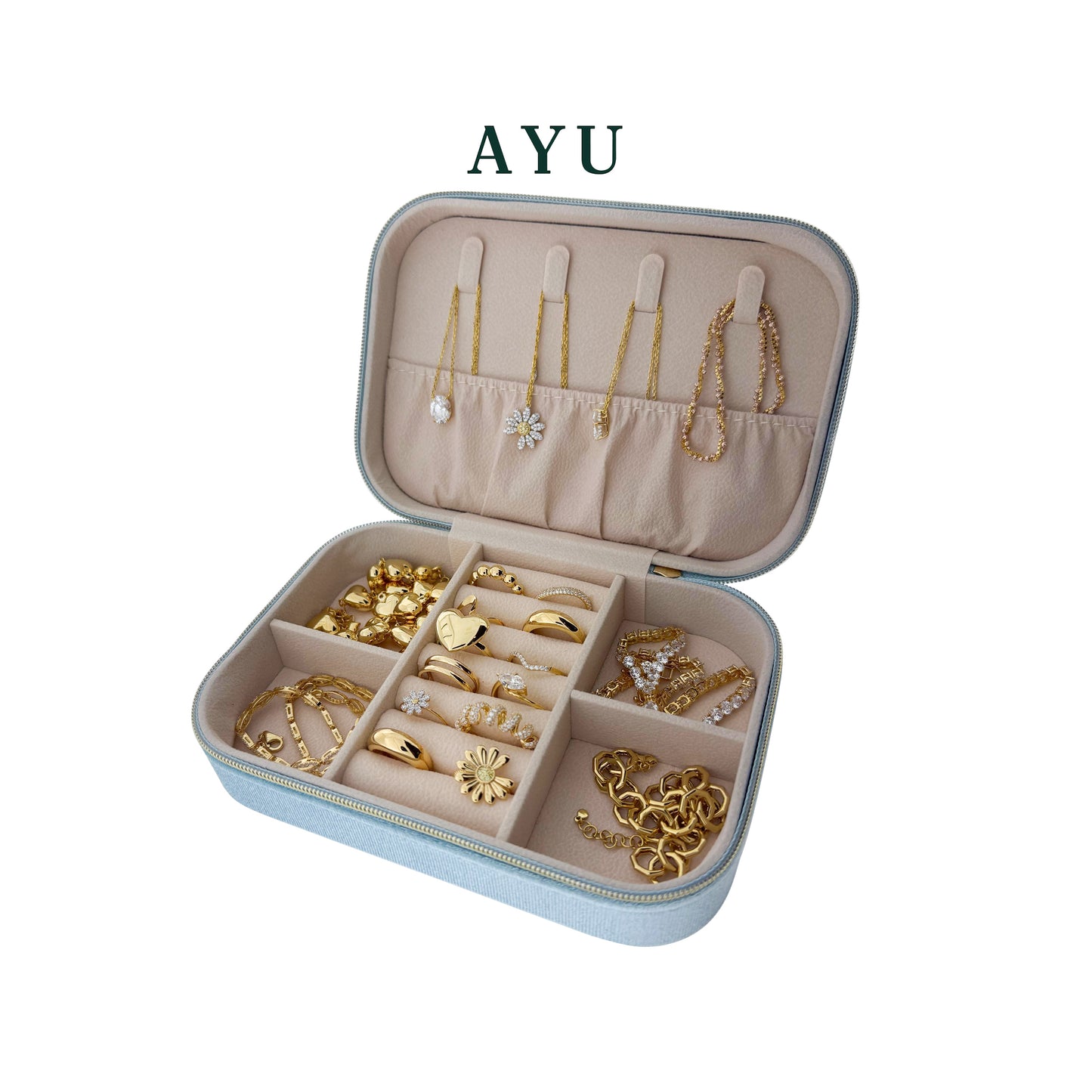 AYU Kotak Perhiasan - Ribbon Rectangle Velvet Jewellery Box