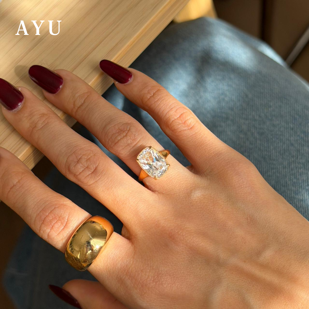 AYU Cincin Emas - The Ophelia Solitaire 17K Rose Gold