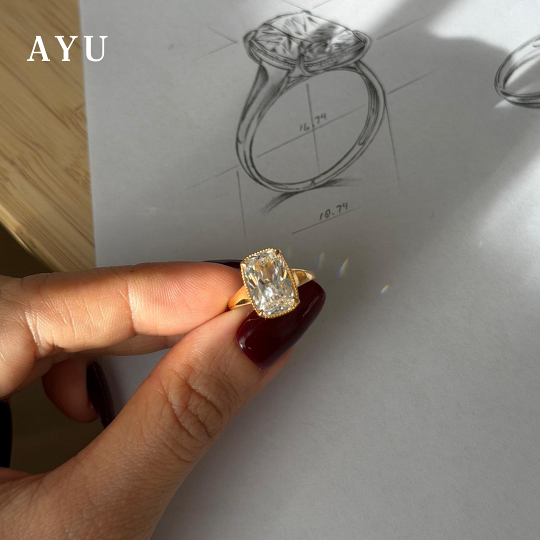 AYU Cincin Emas - The Ophelia Solitaire 17K Rose Gold