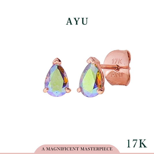 AYU Anting Emas Tindik - Magical Teardrop Studs 17K Rose Gold