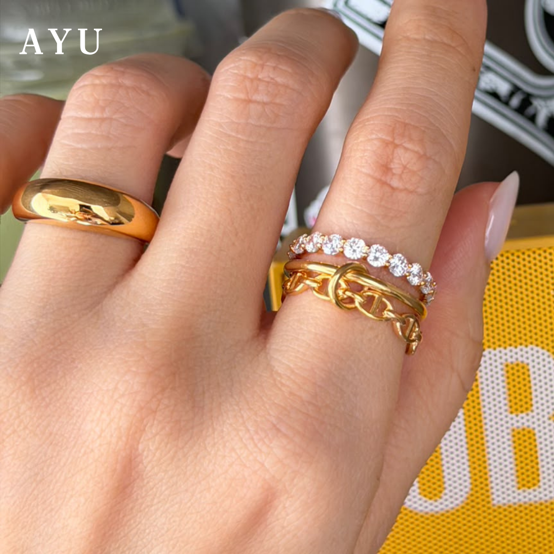 AYU Cincin Emas - Round Eternity Ring 17K Rose Gold