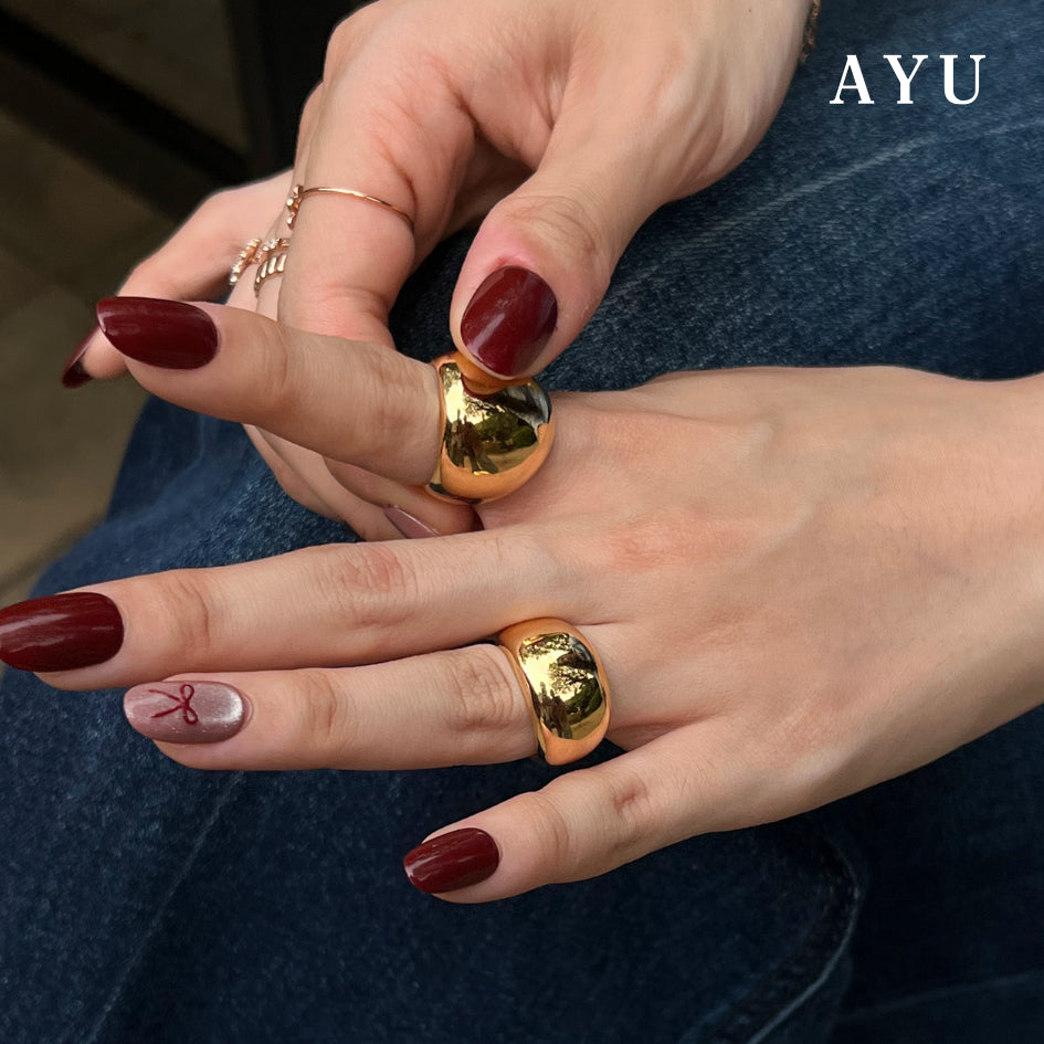 AYU Cincin Emas - Medium Golden Globe 16k Yellow Gold