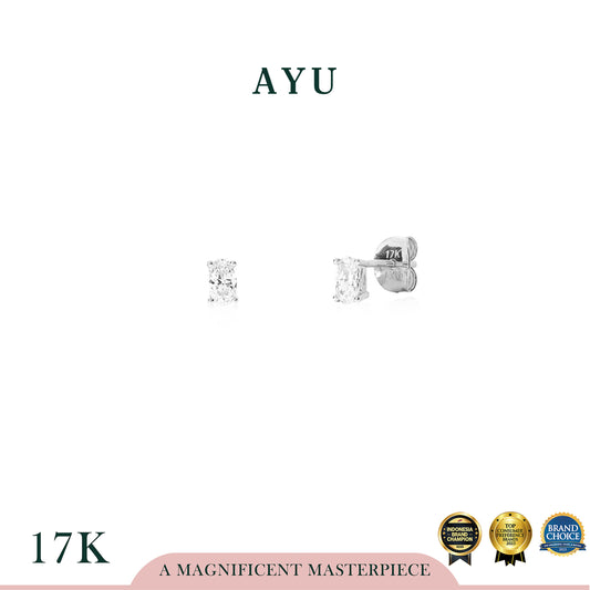 The AYU Djudju Solitaire Stud 17k White Gold