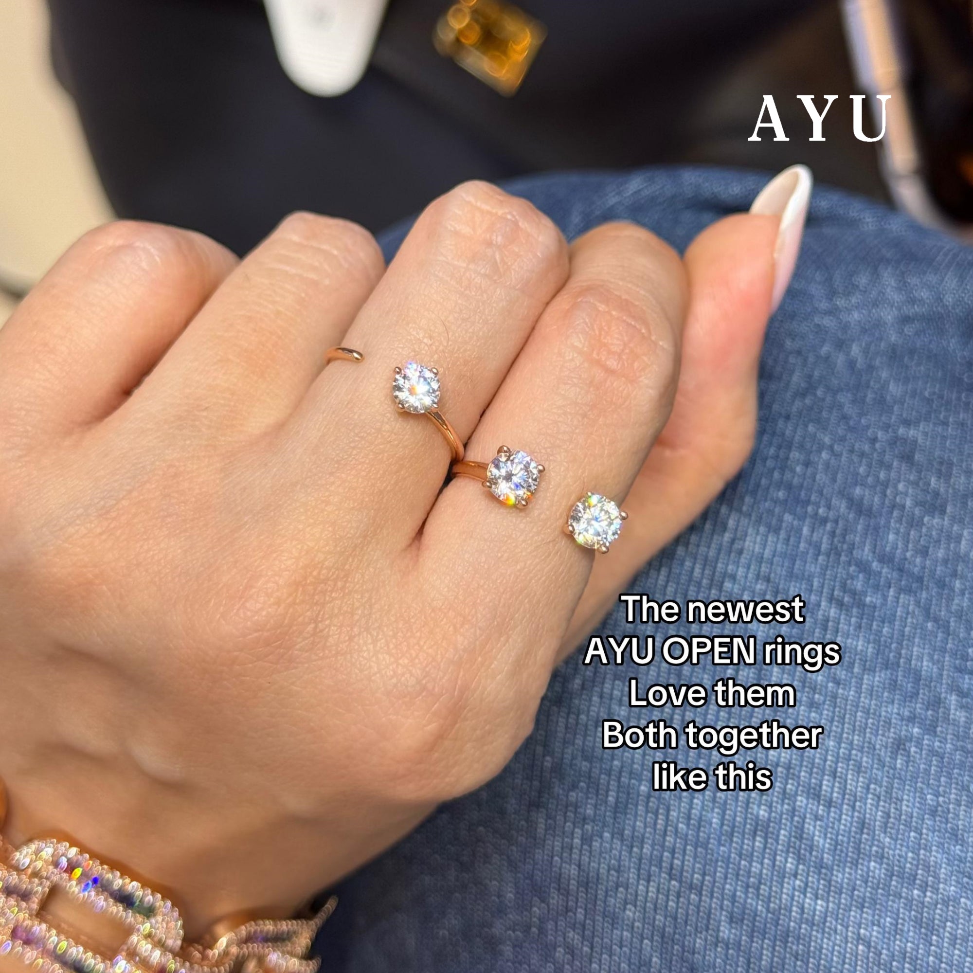 AYU Cincin Emas - Claw Round Solitaire Ring 17k Rose Gold