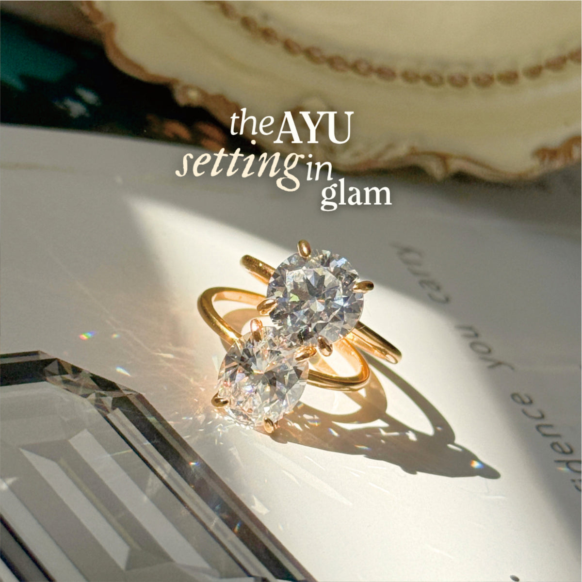AYU Cincin Emas - The Ayu Setting In Glam Oval Cut 16k Yellow Gold