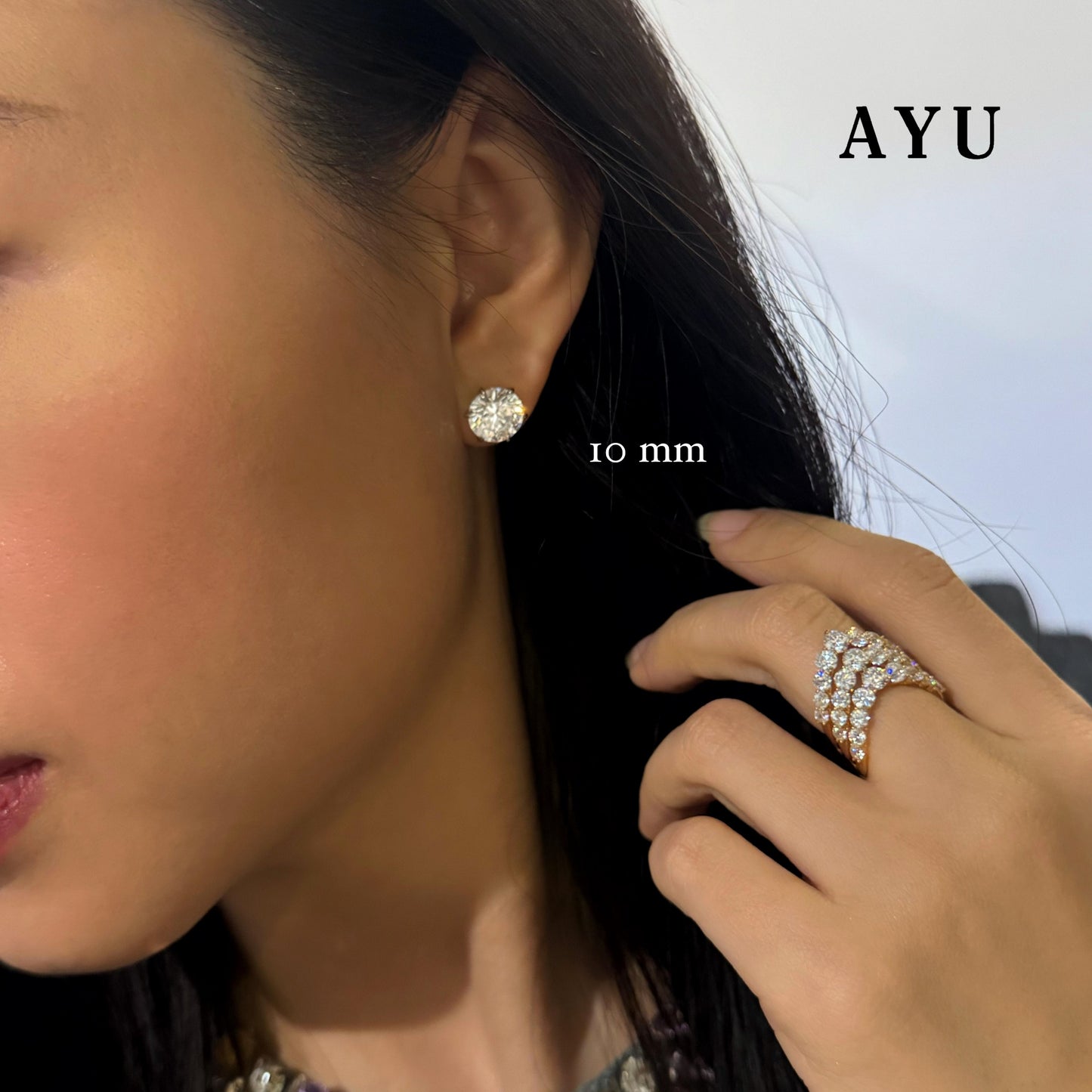 AYU Anting Emas Tindik - Glam Gigi 6 Prong Studs 17k Rose Gold