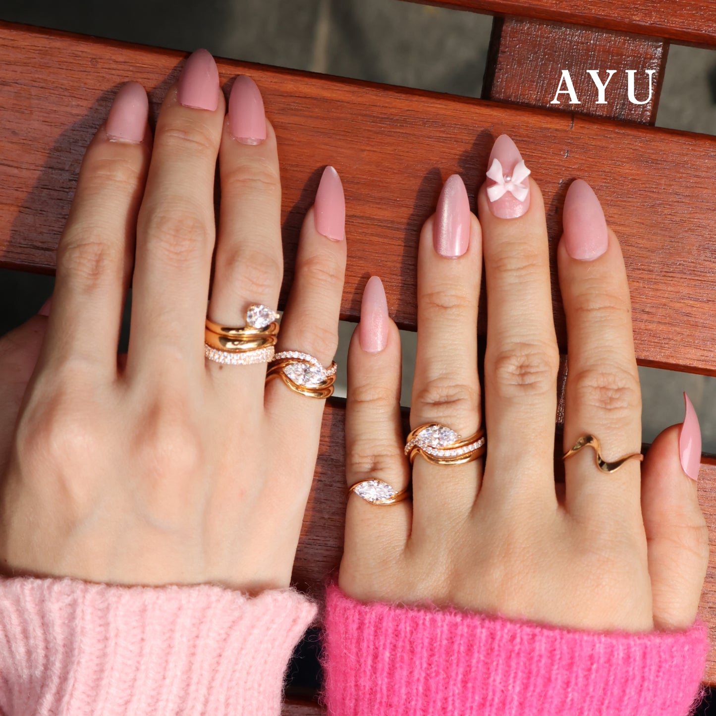 AYU Cincin Emas - Flowy Selly Ring 16k Yellow Gold