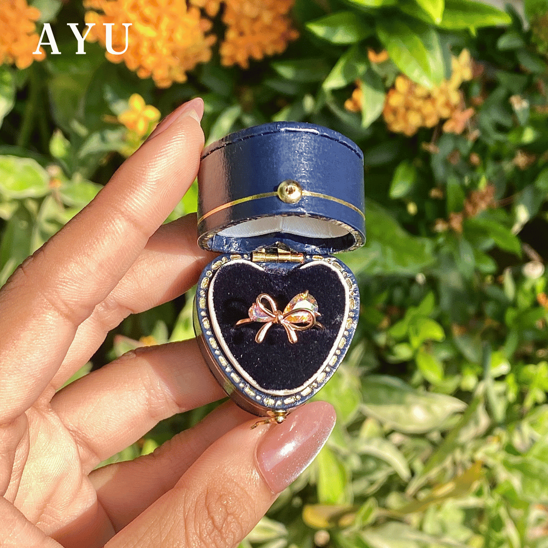 AYU Cincin Emas - Magical Fairy Ribbon Ring 17k Rose Gold