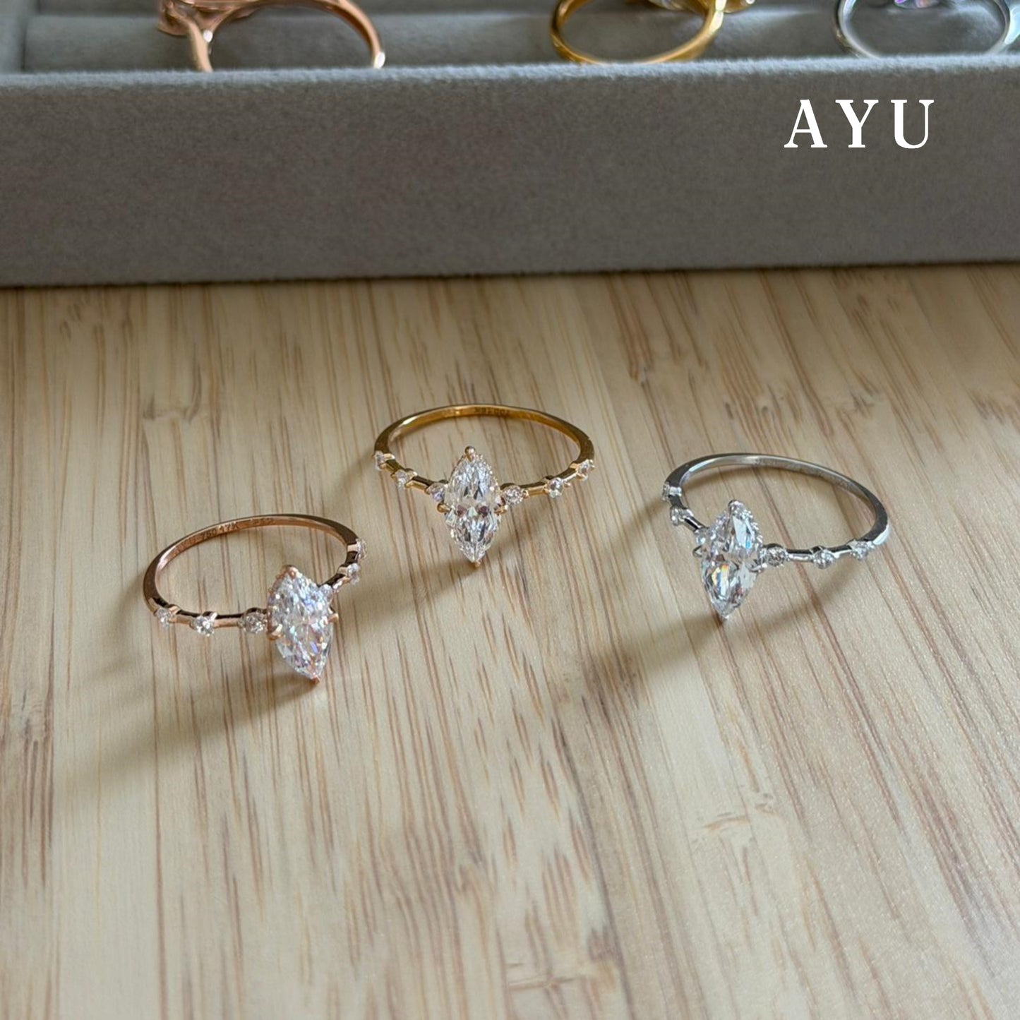 The AYU Mini Selly Spaced Ring 16k Yellow Gold