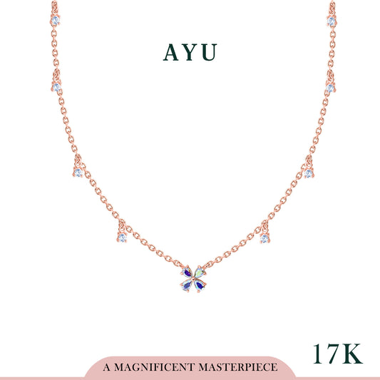 AYU Kalung Emas - Magical Clover Chain Necklace 17K Rose Gold