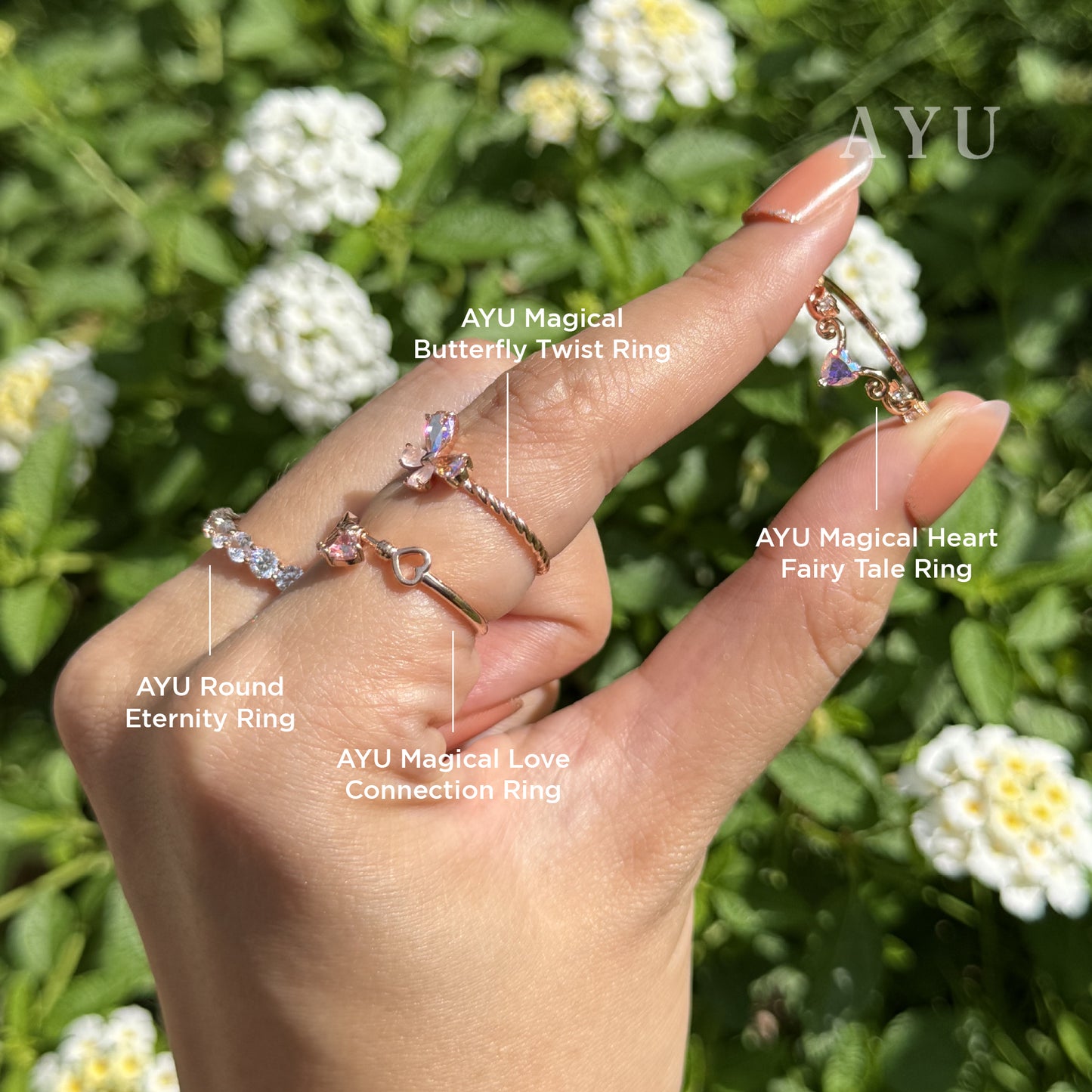 AYU Cincin Emas - Round Eternity Ring 17K Rose Gold