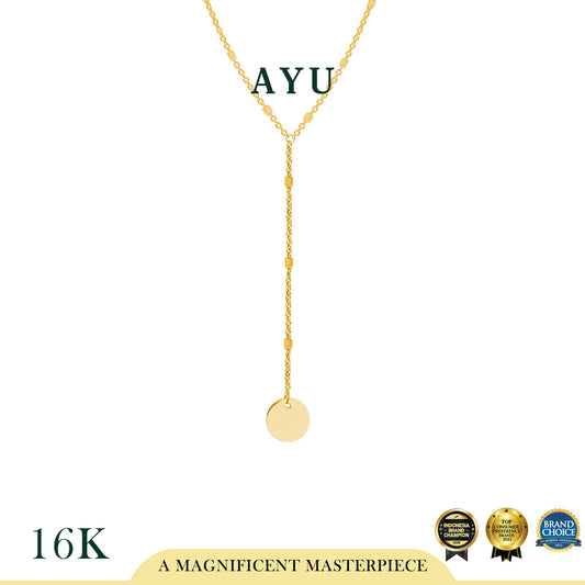 AYU Kalung Emas - Mini Coin Lariat Necklace 16k Yellow Gold