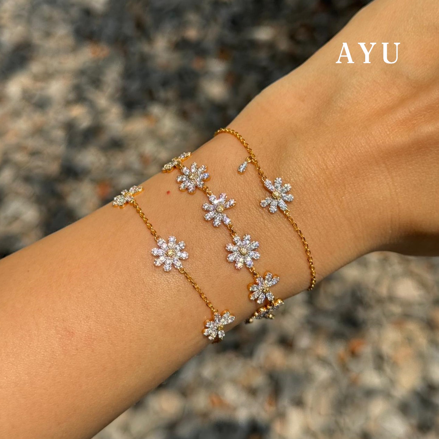 AYU Gelang Emas - 5 G Daisy Chain Bracelet 16k Yellow Gold